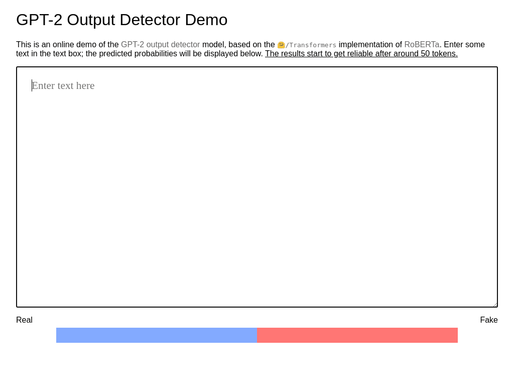 GPT-2 Output Detector